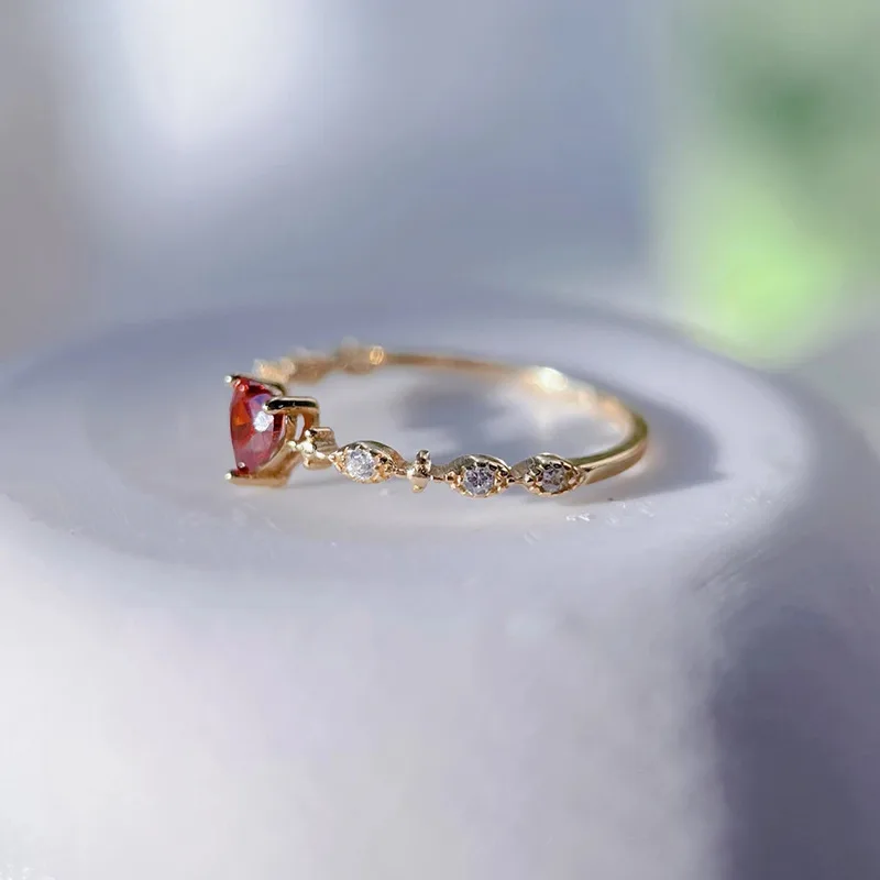 Love Heart Red Gemstone Ring Zircon Size 5/6/7/8/9/10/11 For Women Charm Jewelry Romantic Ring 2025 3