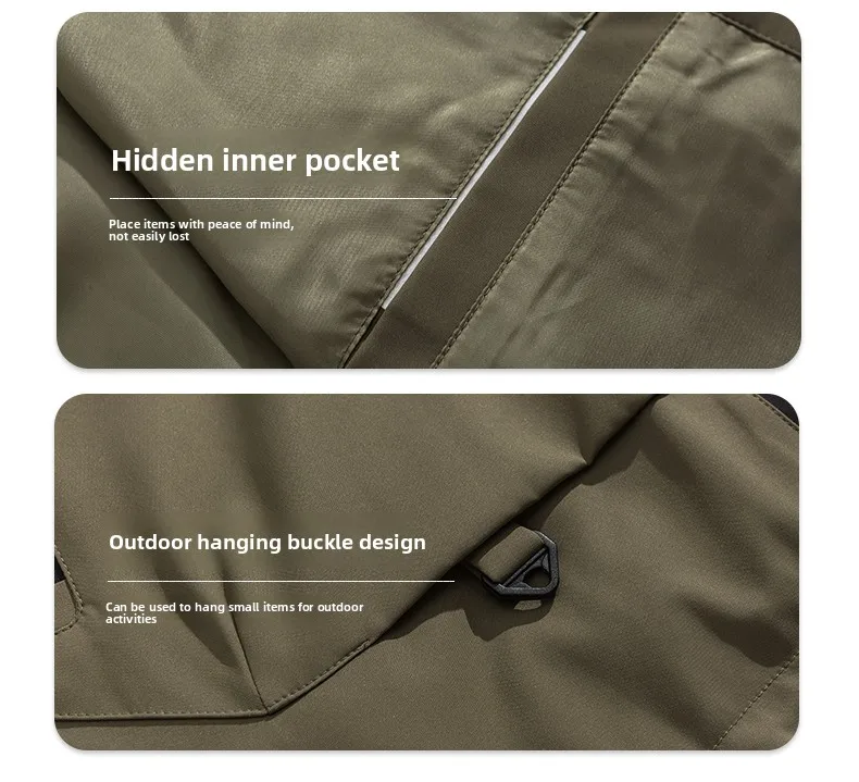 Unisex 3-in-1 Detachable Fleece Jacket Waterproof Windproof Breathable Hooded Hiking Camping Trekking Skiing Outdoor Sportswear