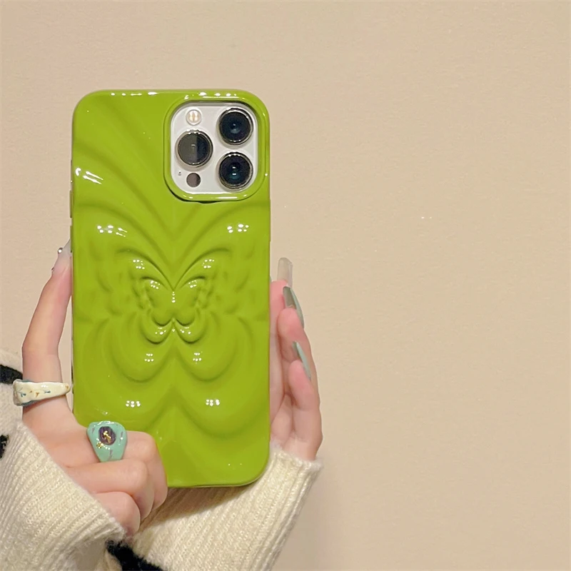 Plating 3D Butterfly Bumpy Texture Case for iPhone