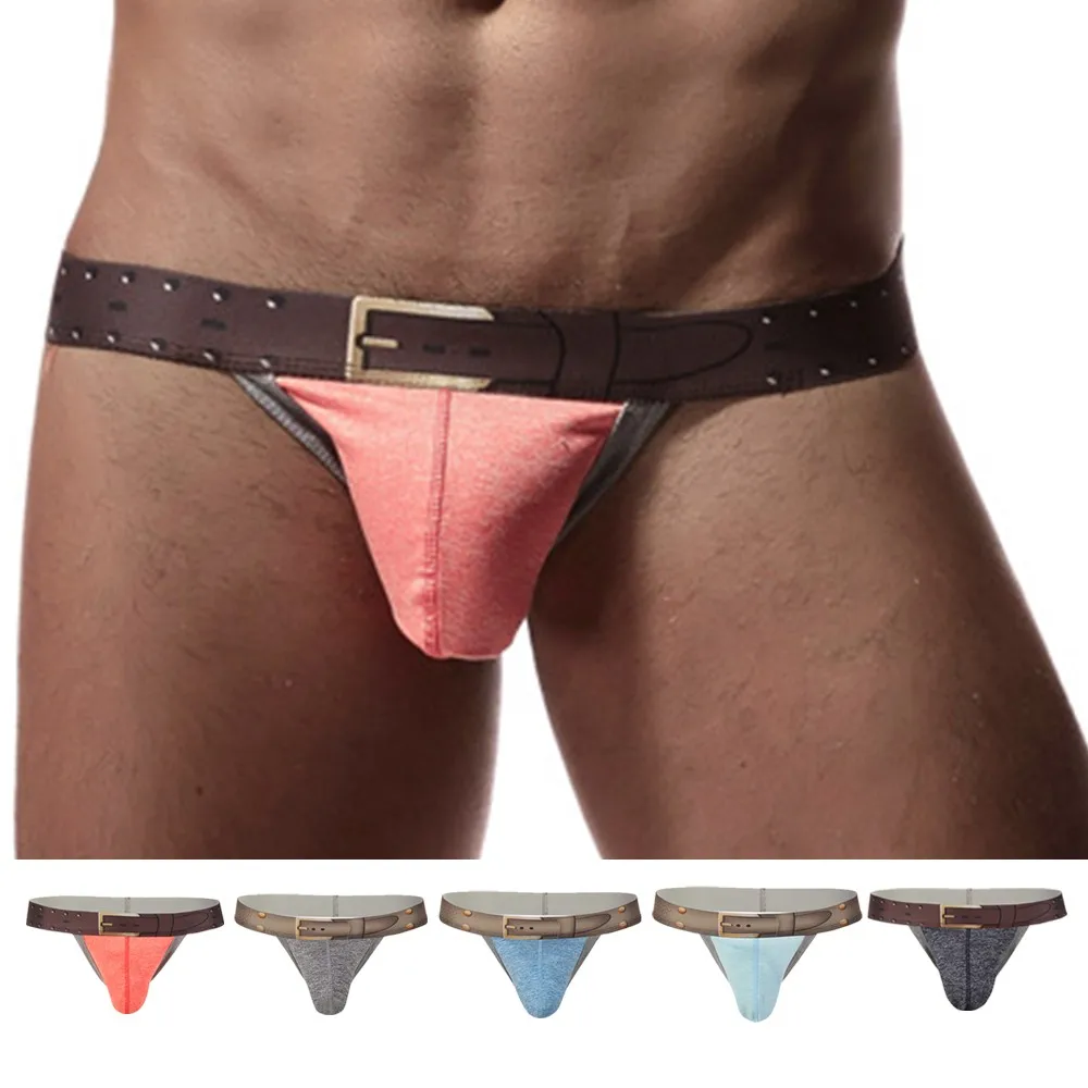 Men Sexy Cotton T-Back G-String Thong Bikini Gays Underwear 2021 Micro Mesh Sheer Pouch T-Panties T-Back Briefs Lingerie