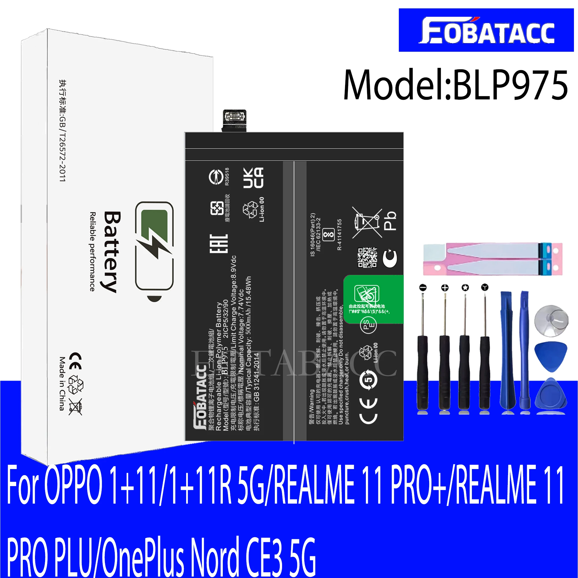 Batterie Originale OnePlus BLP975 - Pour OnePlus 11 5G (1031100064) - Neuve