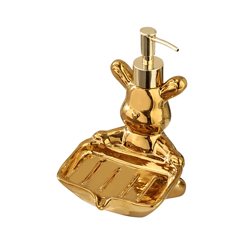 Northern Europe Liquid For Blank Lotion Bottle Soap Box Dual-use Ceramic Rabbit Shape Home Dispenser Hotel Bathroom Supplies 1Pc