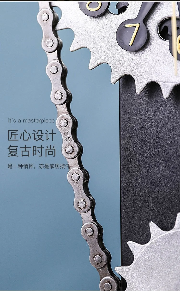 Description Picture 4 of itemVintage Rotating Gear Clock Ornament Antique Style Desktop Clocks Living Room Modern Table Decoration Home Vintage Room Decor