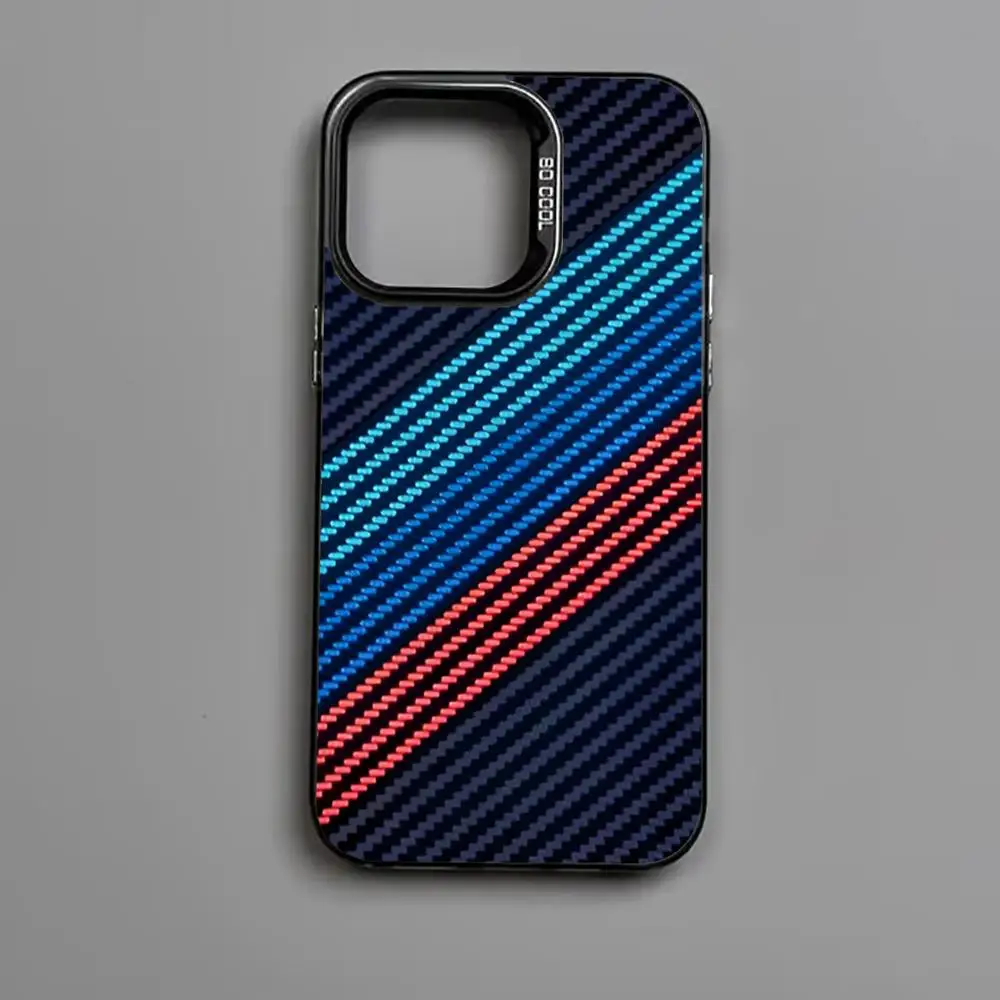 Sleek Carbon Fiber Pattern Shockproof Phone Case - Anti-Fingerprint Protection