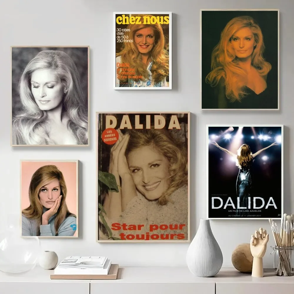 

Dalida Poster Posters Kraft Paper Vintage Poster Wall Art Painting Study Aesthetic Art Small Size wall stickers