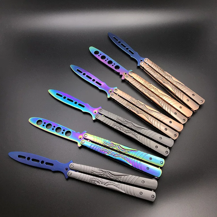 Portable Practice Butterfly Knife Foldable Alloy Steel Not edged Training Knives Outdoor Trainer Game | Инструменты