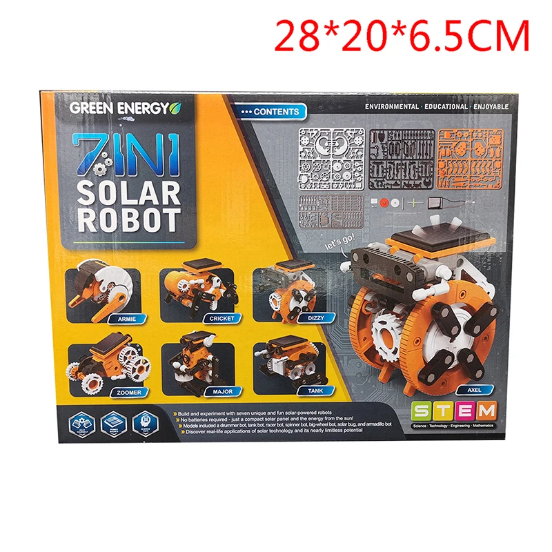 Игрушка-робот сделай сам 7 в 1 Обучающие игрушки-роботы на солнечной батарее