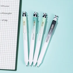 Panda Side - Slide Click Gel Pen - Smooth Writing, Cute Aesthetic Stationery, Perfect for Students & Office Use, Ideal Gift (4pcs)