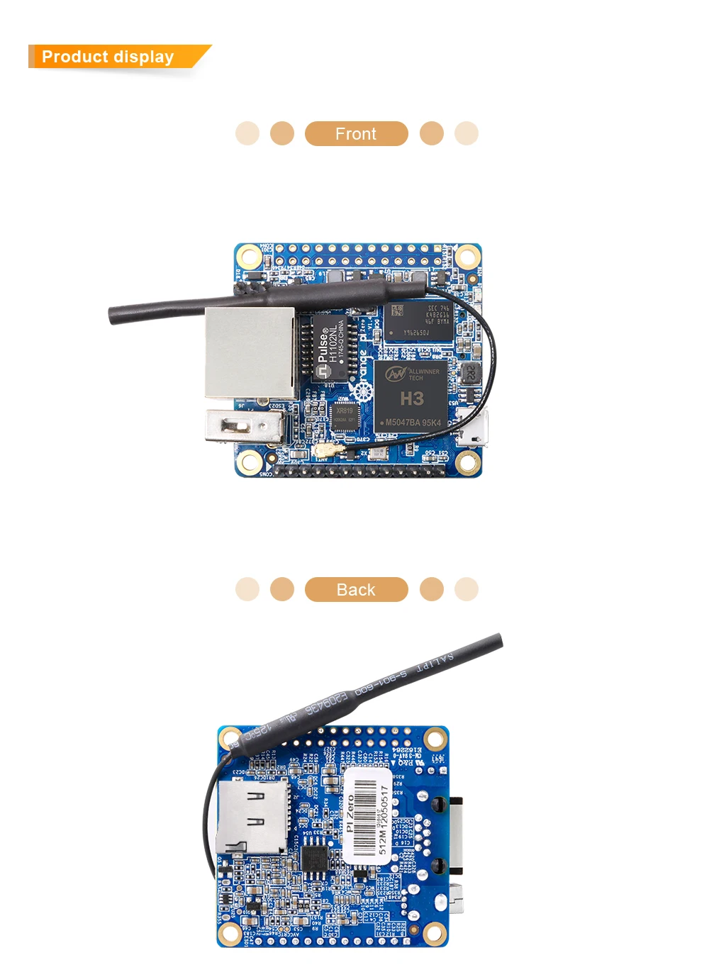 Orange Pi Zero 512MB H2 H3+ Open Source Single Board Computer, Run Android 4.4,