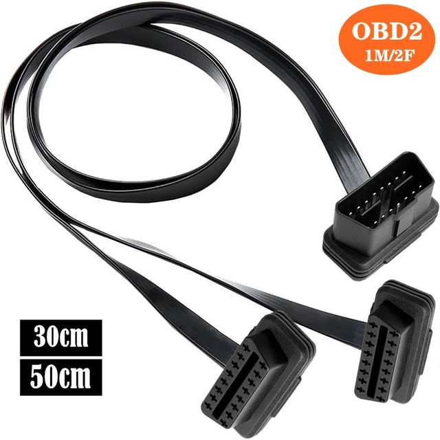 ODB2 Male to OBD2 Female Extension Flat Cable, 60CM - China OBD2