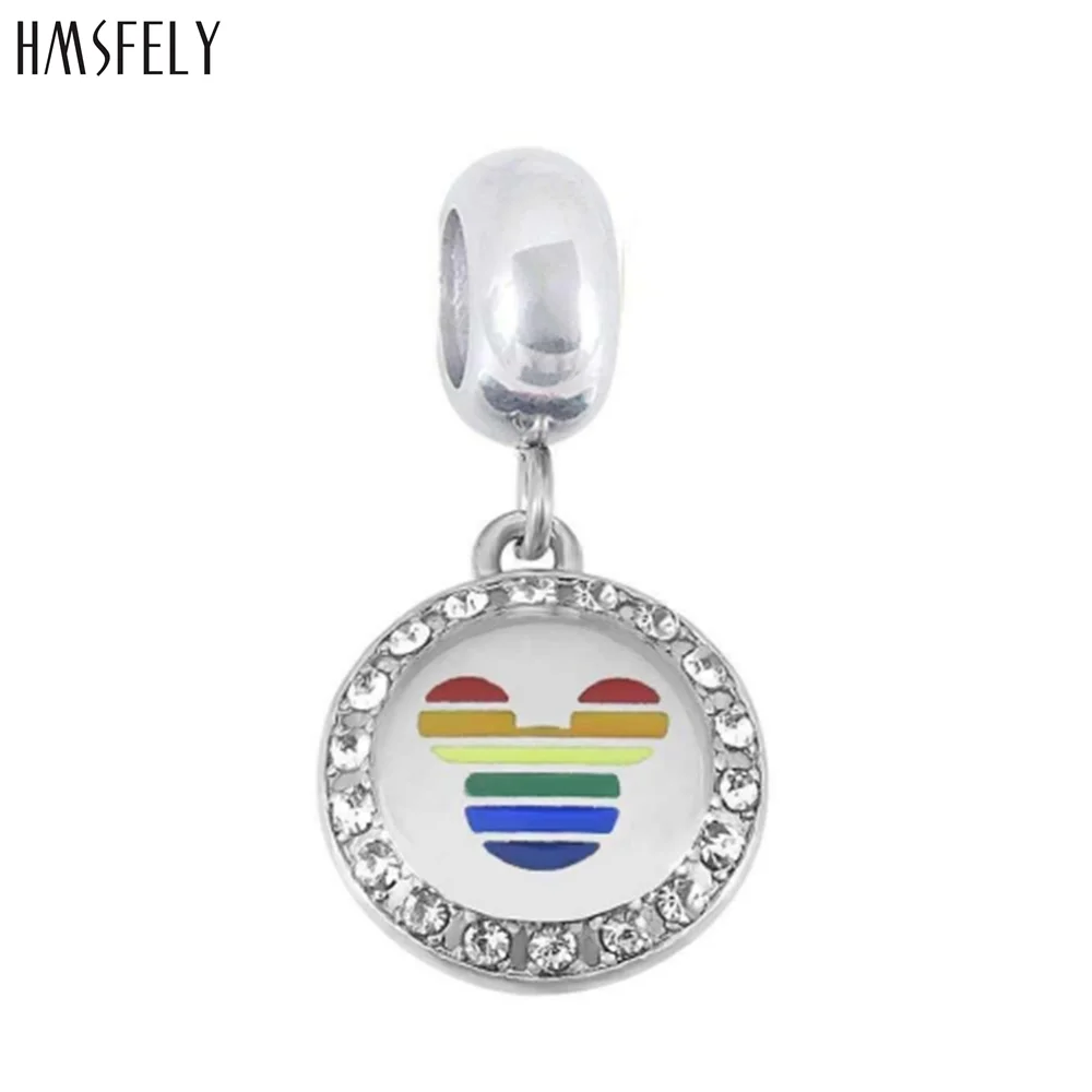 

HMSFELY Colorful Head Round Steel Pendant For DIY Bracelet Necklace Jewelry Making Accessories Women Bracelets Parts