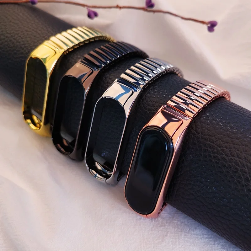 

Elastic Stainless Steel Luxury Wristband for Xiaomi Band 6/5/4/3 Watch Band Replacement Strap chain Bracelet Women band