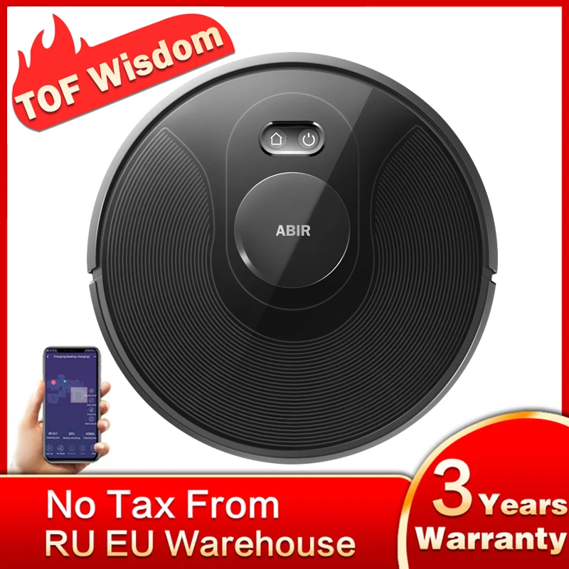 ABIR X8 Robot Vacuum Cleaner ,Laser System, Multiple Floors Maps, Zone Cleaning, Restricted Area Setting for Home Carpet Washing