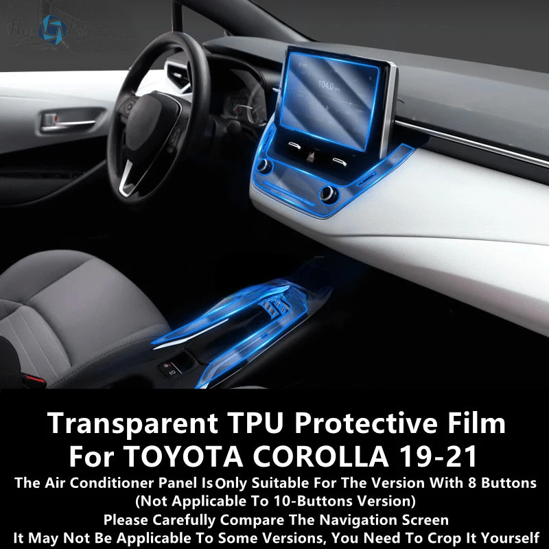 

For TOYOTA COROLLA 19-21 Car Interior Center Console Transparent TPU Protective Film Anti-scratch Repair Film Accessories Refit