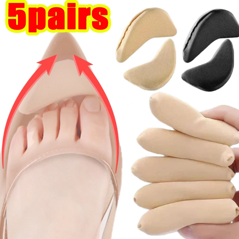 

1-5pairs Sponge Forefoot Insert Pads Women Pain Relief High Heel Insoles Reduce Shoes Size Filler Adjustment Shoes Accessories