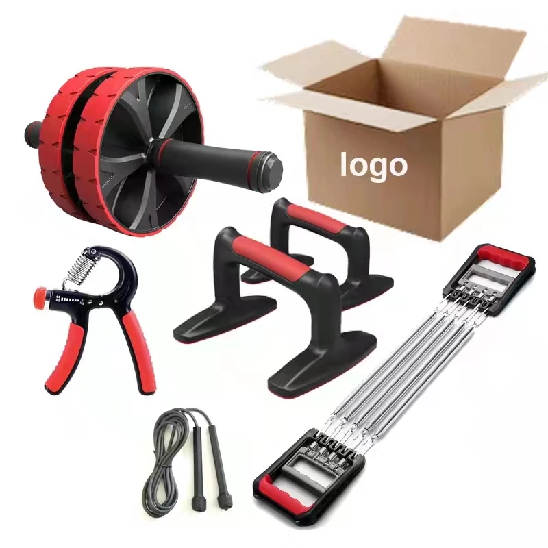 ing In Stock 6 in 1 Push Up Board Jump Rope Ab Wheel Roller Hand Gripper Knee Pad
