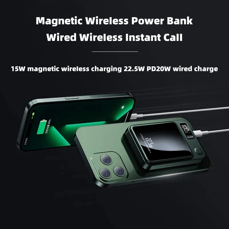 For Apple iPhone 15 14 13 12 Pro Max 15mini 15plus Magnetic Power Bank Portable Wireless Charger External Auxiliary Battery Pack