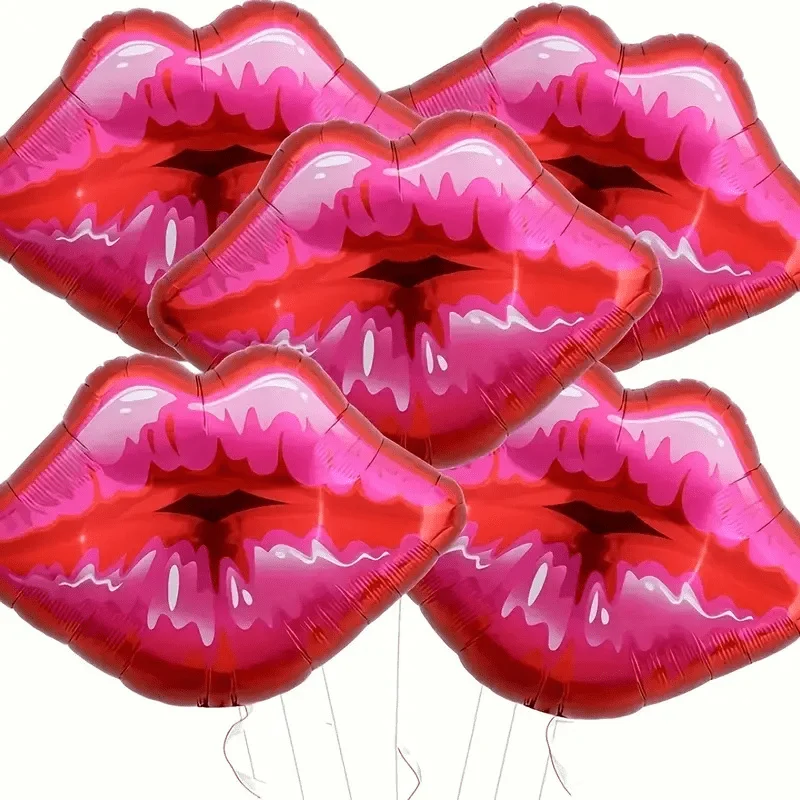Roter Lippenballon, große Lippen und Lippenstift, Aluminiumfolienballon, Hochzeit, Valentinstag, Vorschlag, Jubiläumsdekoration