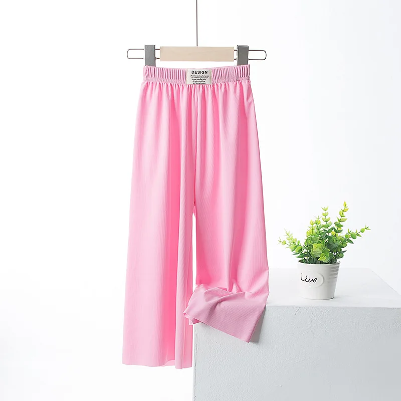 Girls Summer Thin Ice Silk Wide-legged Trousers Anti-mosquito Pants girls pants kids pants girls trousers