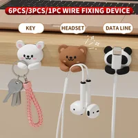 6PCS/3PCS/1PC Multi functional desktop data cable organizer and holder 1