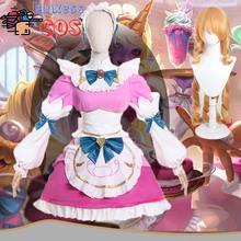

Game League of Legends Cosplay Costume Cafe Cuties Soraka Maid Girl Sexy Cosplay Costume