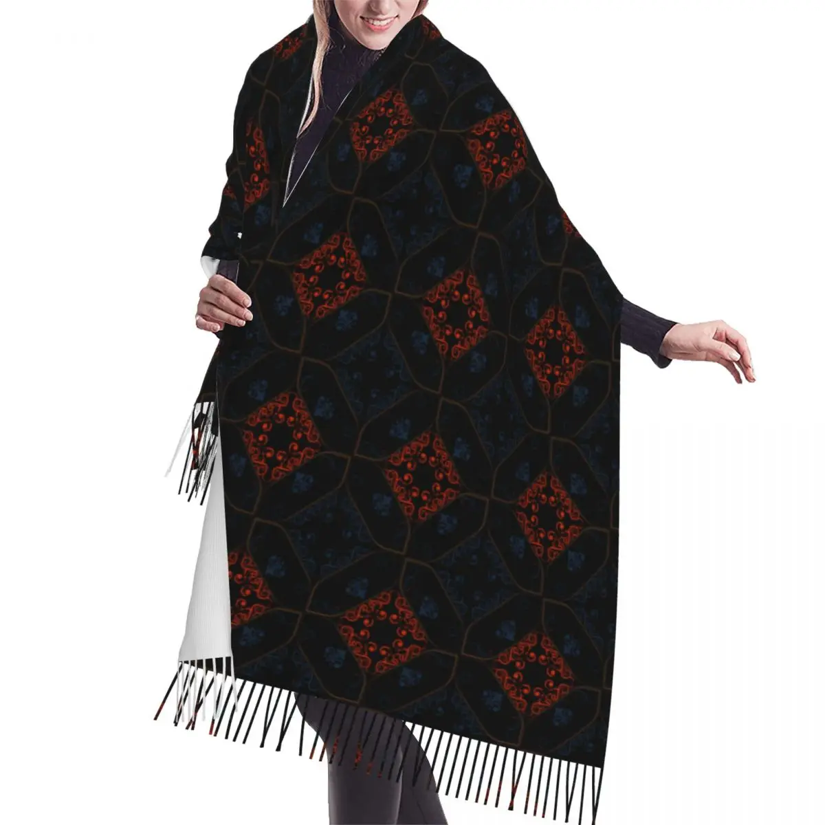 

Personalized Printed Multicolor Pattern In The Arabian Style Scarf Women Men Winter Warm Luxury Versatile Scarves Shawls Wraps