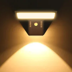 Solar - Powered Motion Sensor Outdoor Waterproof Security Flood Lights with 4 Modes and 90 LED Lights (Warm White)