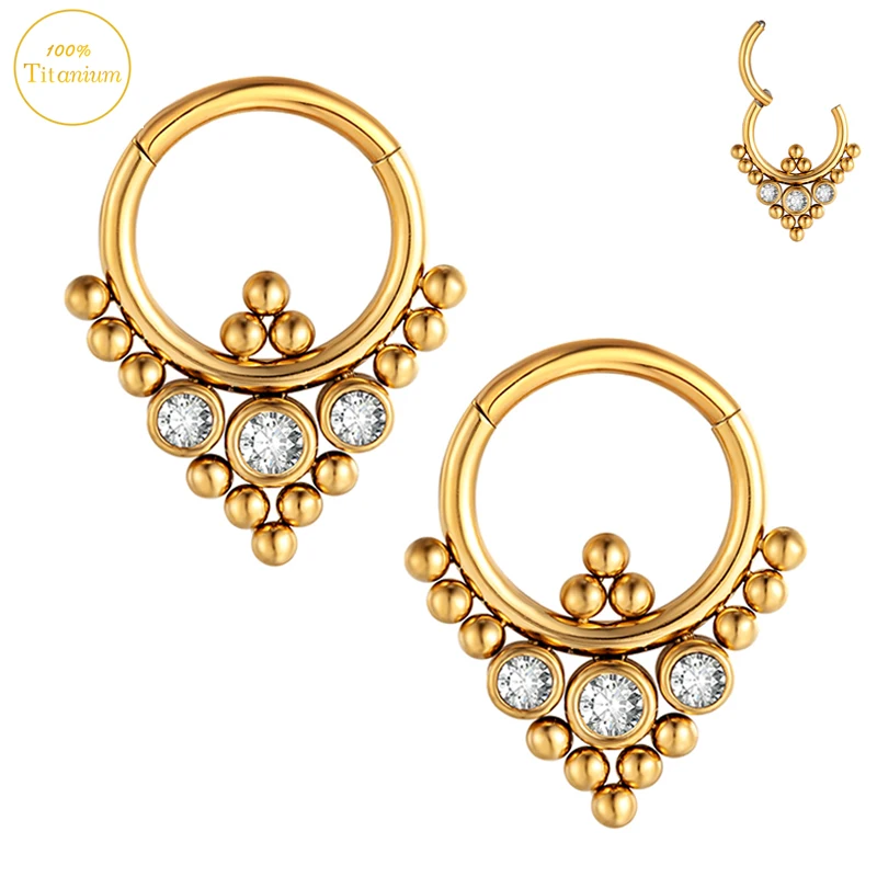 

316L Surgical Steel Septum Piercing Nose Rings Zircon High Section Clickers Cartilage Tragus Earrings Nipple Piercing Jewelry