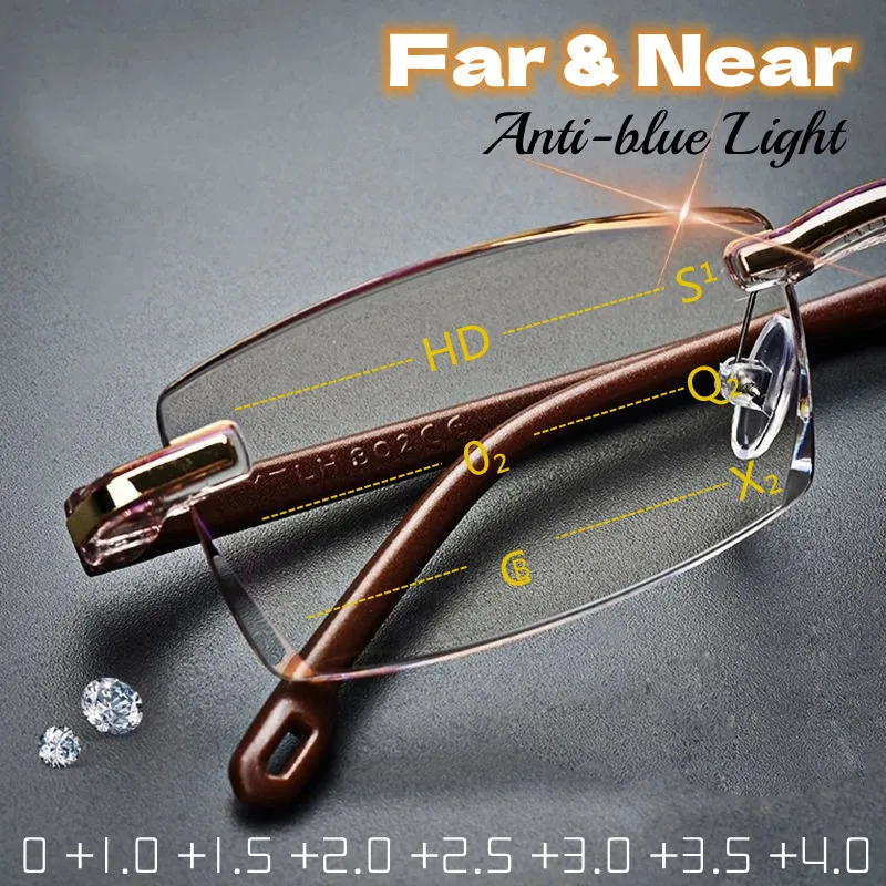 Far and Near Dualuse Reading Glasses Hightech Antiblue Light Simple