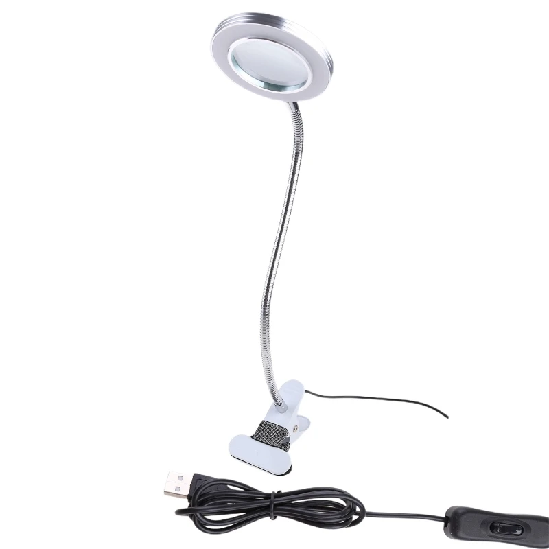 빛이있는 돋보기 8X LED 조명 돋보기 360 ° 유연한 데스크 돋보기 DropShipping