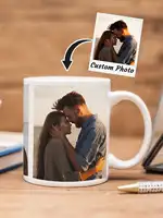 1pc Custom Photo Mug Personalized Coffee Mug with Photo Unique Gift for Anniversary Valentine's Housewarming Mother's Day 2