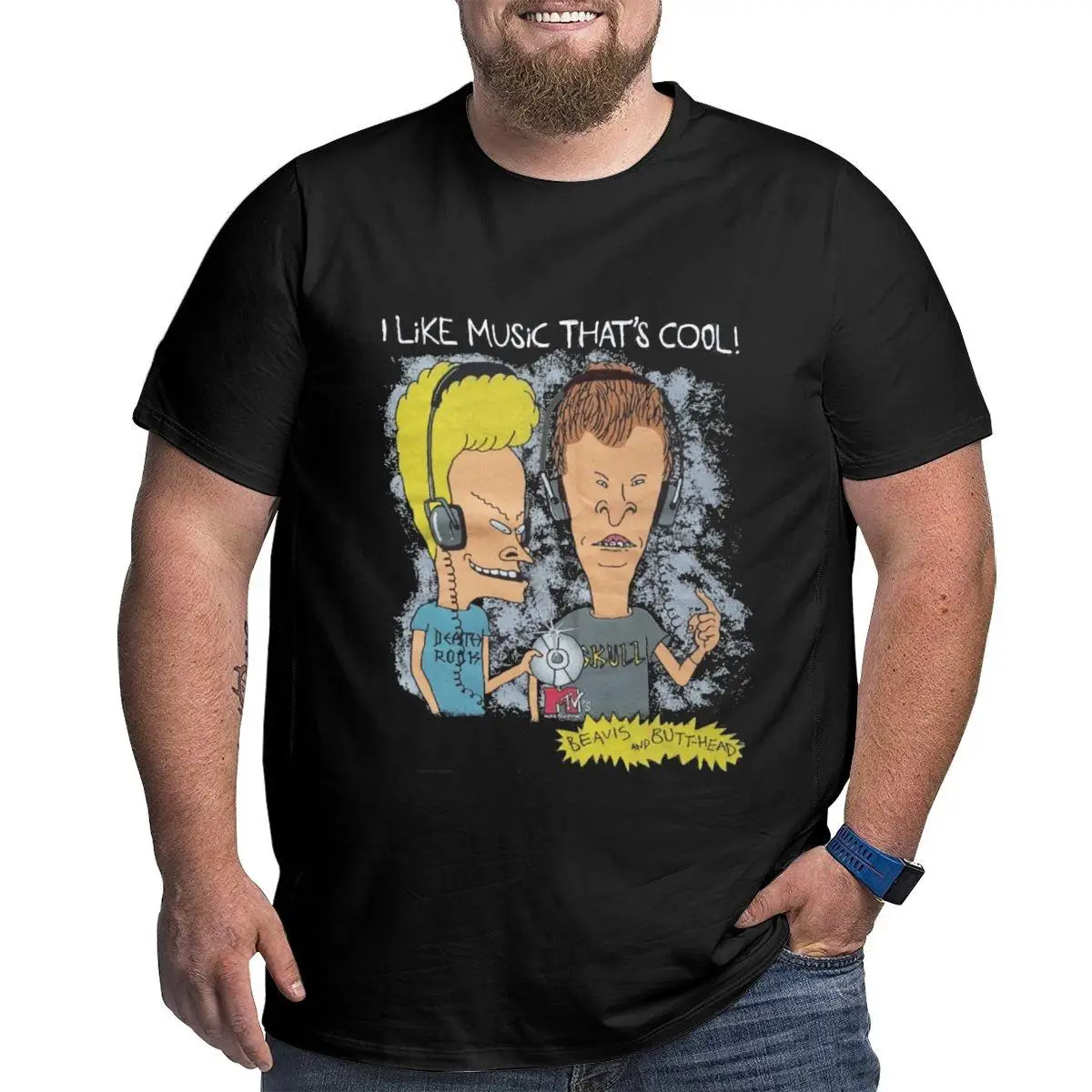 

Beavis And Butthead T-Shirt Men Novelty Cotton Big Tall Tee Shirt Crewneck Short Sleeve T Shirt Big Size 4XL 5XL 6XL Clothes