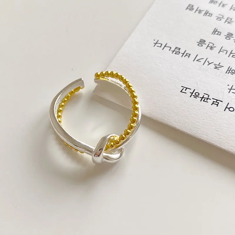 

Vintage Personality Artistic Knot Ring Unisex Silver Color Open Ring Banquet Jewelry Accessories Gift