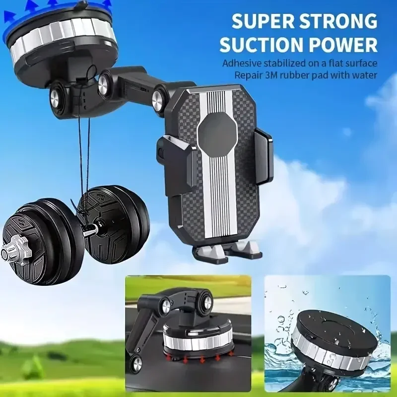 Car Phone Holder Car Phone Holder 360 Retractable Rotary Adjustment Universal Phone Bracket Fixed Shockproof Mobile Stand Big Support