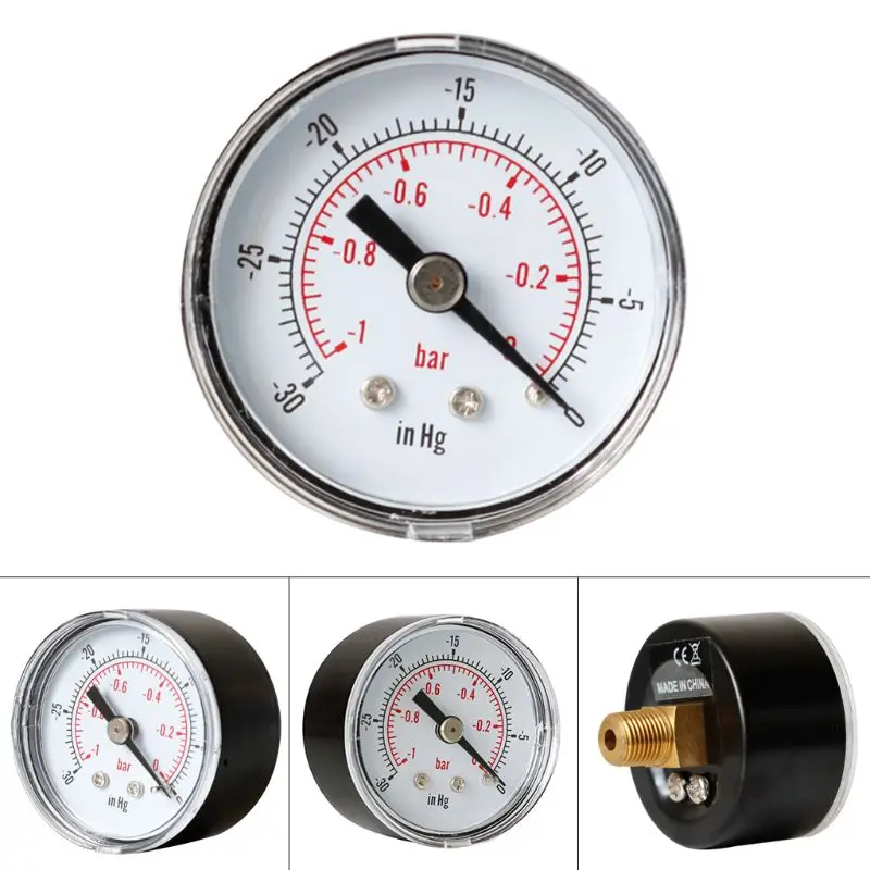 Dial Type Vacuum Pressure Gauge Back Mount Connection 1/8 BSPT Vacuum Gauge