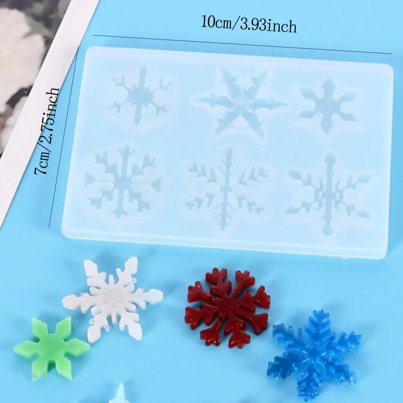 1pc-Snowflake Silicone Moulds, DIY Silicone Pendant Mold Making Resin Casting Mold for Holiday Craft Supplies