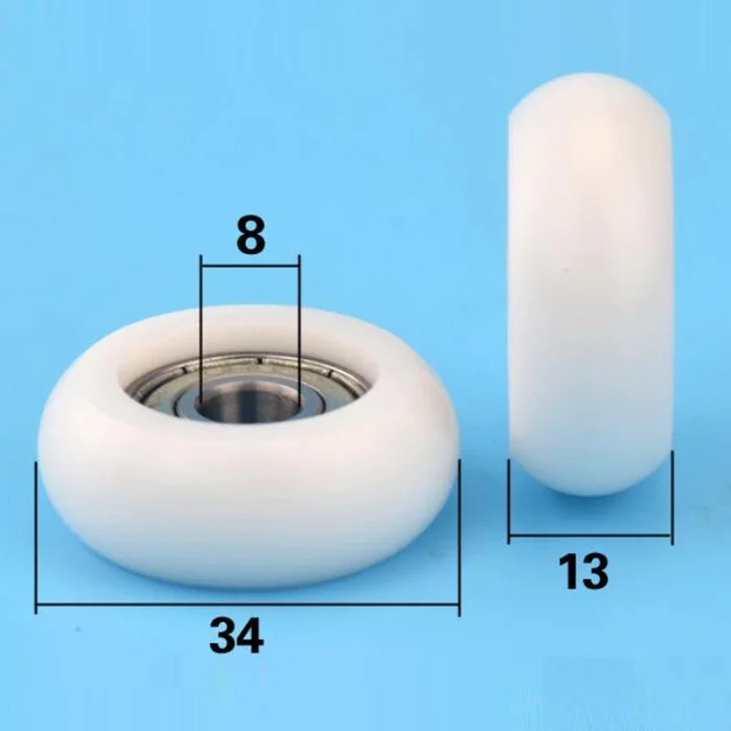 

1pcs 8*34*13mm Bearing pulley roller European standard 3030 aluminum profile rail wheel nylon bearing 97kg Inside 8mm