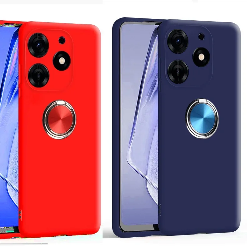 Фото Лидер продаж, мягкий силиконовый чехол для телефона Infinix Smart 8 Smart8 X6525 для Tecno POP 8 POP8 чехол, ярких цветов, автомобильное магнитное кольцо №2