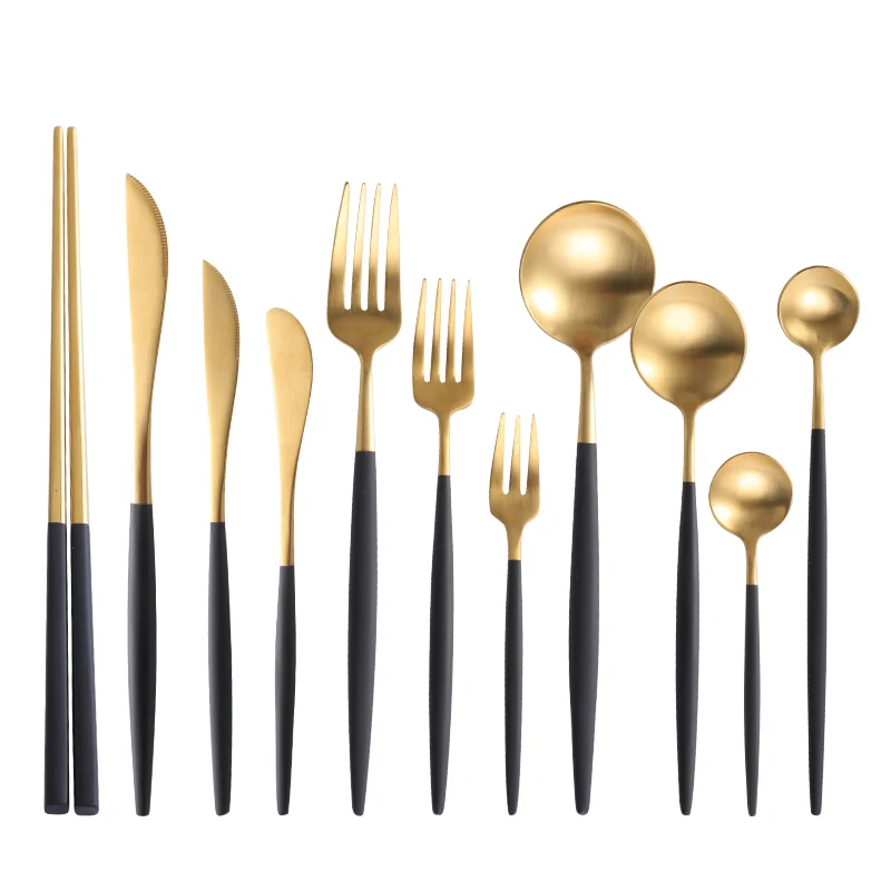 18/10 Stainless Steel Cutlery Set Knife Coffee Spoon Salad Fork Chopsticks Dishwasher Safe