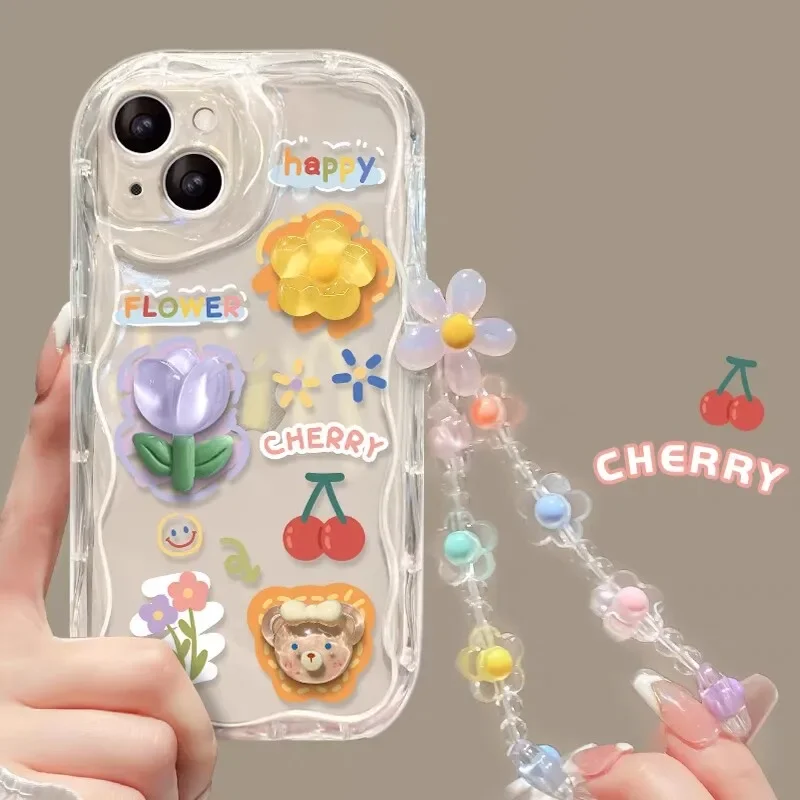 Adorable 3D Bear Hang Protective Phone Case