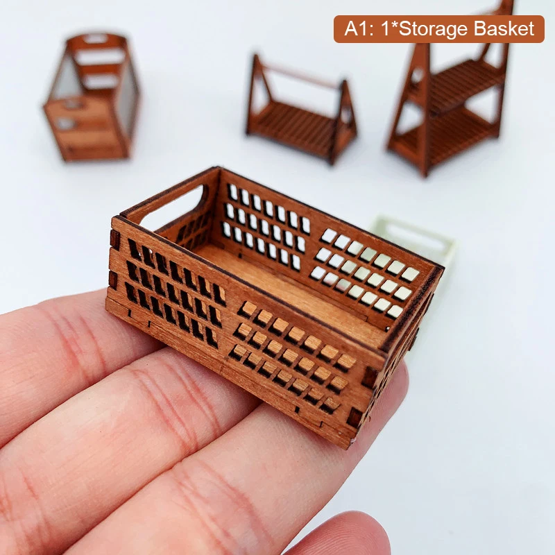 

1PC 1/12 Dollhouse Mini Storage Baskets Dolls House Bread Food Basket Dollhouse Decoration Accessories