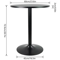 KKTONER Round Bar Table 23.6-Inch Top for Cocktail Bar Pub Dining Bistro (28.7H, Black) 2