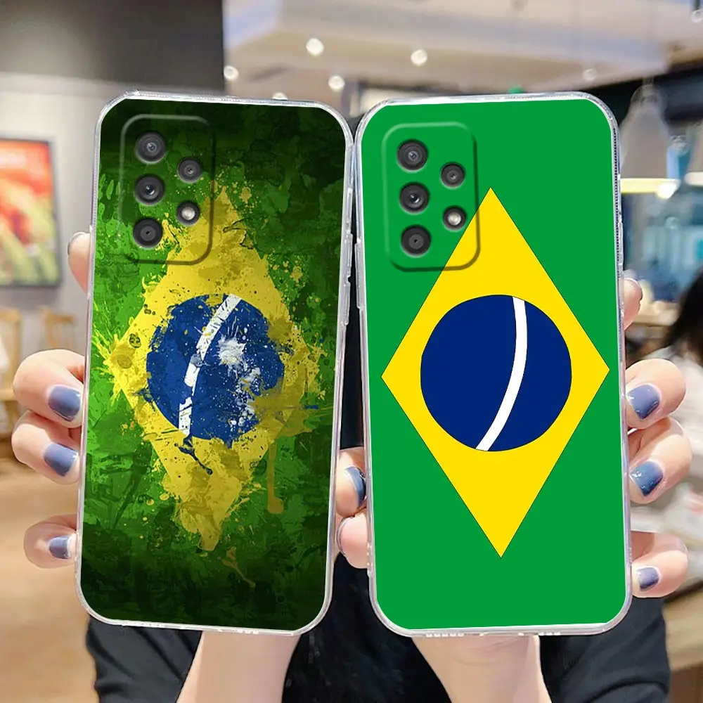 Custodia Per Telefono Per Samsung Galaxy A13 A20 A20S A21S A22 A23 A31 A32 A42 A50 A51 A52 A53 4G 5G Custodia Funda Coque Shell Flag Of Brazil