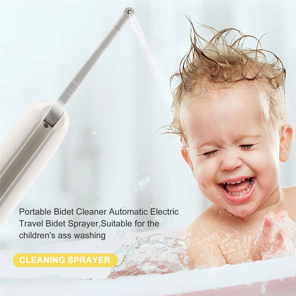Automatic Electric Bidet Sprayer Travel Shower Travel Cleaning Portable-White