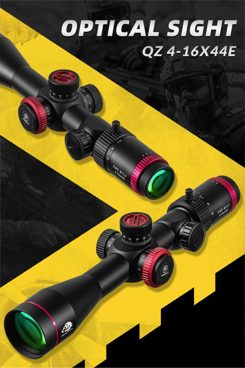 Description Picture 2 of itemFire Wolf Qz 4-16X44 Ir FFP Hunting Scope Eerste Focal Plane Riflescopes Tactical Glas Geëtst Sniper Optische Zicht Voor De Jach