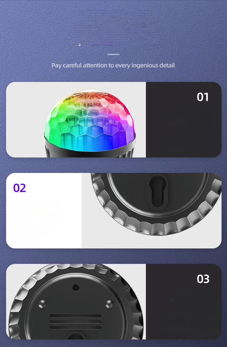 Description Picture 4 of itemCross-border remote control dynamic crystal colorful rotating light vertical grain magic ball flash bar lantern stage ambiance l