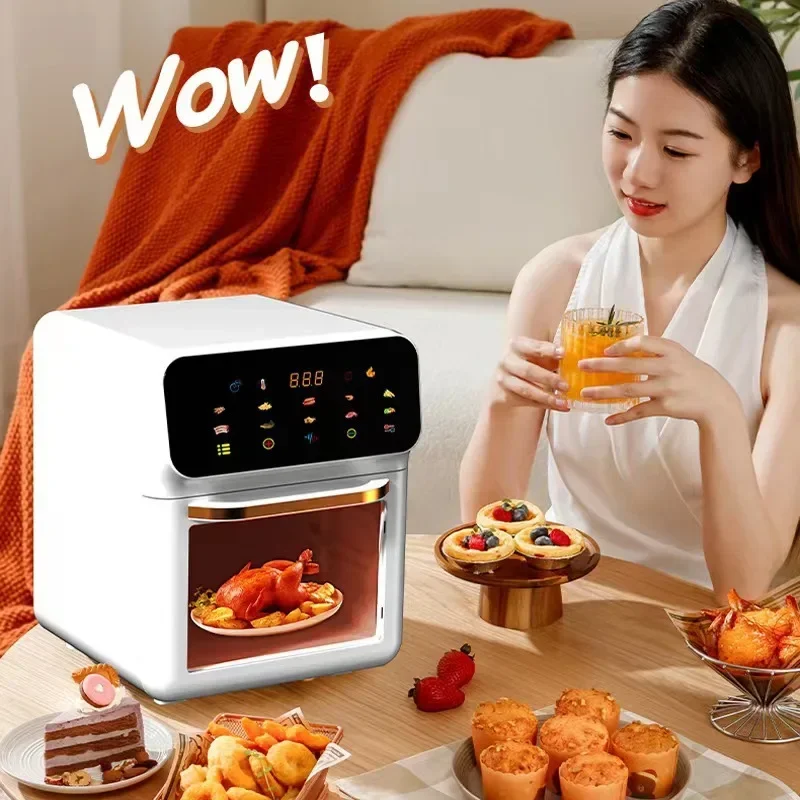 Air fryer visual intelligent two-layer temperature control automatic 15L electric fryer European standard 220V110V japanese standard european standard 2 2l mini household multi function automatic intelligent oil free high power air fryer