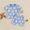 Toddler Baby Boy Shorts Set Baseball Print Short Sleeve T-shirt Elastic Waist Shorts Summer Outfit 1