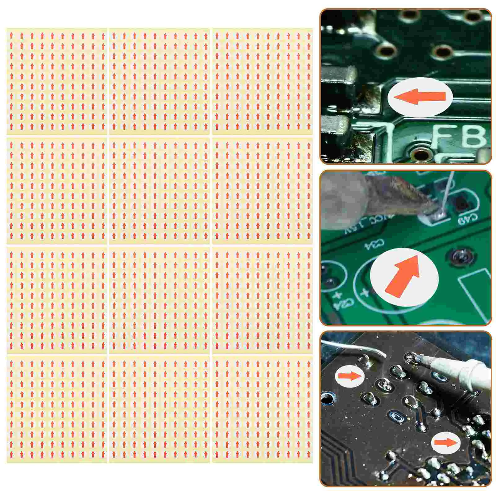 10mm Self Adhesive Sticky  Arrow Labels Small Circle Dot Stickers Product Inspection Defect Indicator Tape (White+Red)