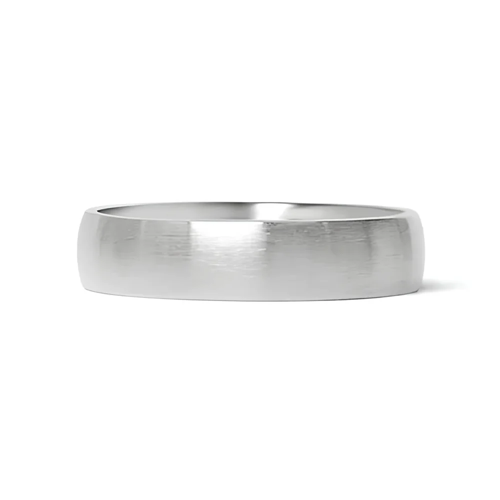Industrial Brushed Stainless Steel Unisex Stackable Band Ring